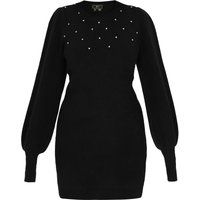 Strick-Minikleid mit Strassverzierungen
