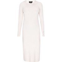 Rippstrick-Midikleid mit Rüschenmanschetten