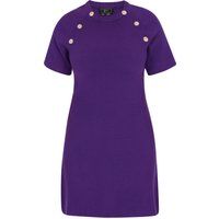Strick-Minikleid mit dekorativen Knöpfen