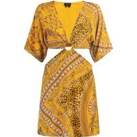 Bedrucktes Minikleid mit Cut-outs