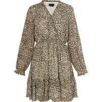 Chiffon-Minikleid mit Leoparden-Print