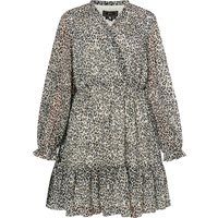 Mini-Chiffonkleid mit Leoparden-Print