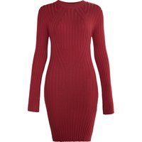 Rippstrick-Minikleid in Slim-Fit