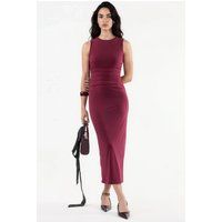 Figurbetontes Midi-Kleid mit Drapierung