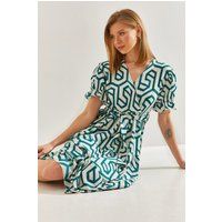 Midikleid mit geometrischem Muster