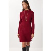 Geripptes A-Linien-Strick-Minikleid