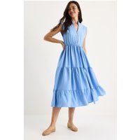 Ärmelloses Midikleid mit Stufenrock