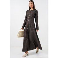Elegantes Denim-Midikleid mit Knopfleiste