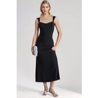 Strick-Midikleid mit Herz-Ausschnitt