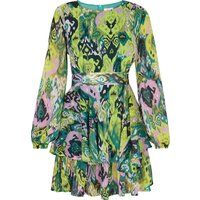 Gestuftes Ikat-Print Minikleid