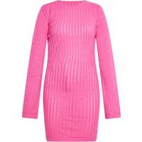 Geripptes rückenfreies Strick-Minikleid