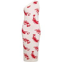 One-Shoulder-Midikleid mit Jacquardmuster