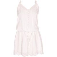 Besticktes Mini-Kleid mit Knopfleiste