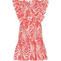 Gestuftes Print-Minikleid mit Volants