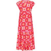 Gestuftes Maxikleid mit geometrischem Print