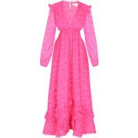Romantisches gestuftes florales Maxikleid