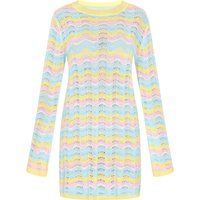 Mini-Strickkleid mit Zickzack-Lochmuster