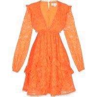 Mini-Boho-Kleid mit tiefem V-Ausschnitt