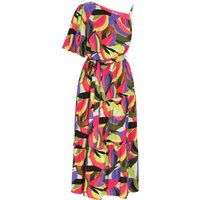 One-Shoulder-Maxikleid mit geometrischem Muster