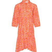 Leuchtendes gestuftes Hemdblusenkleid mit Animal-Print