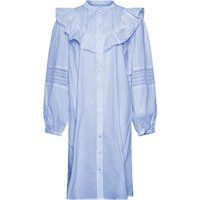 Hemdblusenkleid mit Rüschen und Lochstickerei