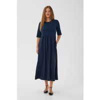 Marineblaues Jersey-Maxikleid mit Empire-Taille