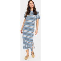 Gestreiftes Kurzarm-Midi-T-Shirt-Kleid