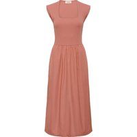 Midikleid mit Rippstrick und Karree-Ausschnitt