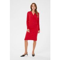 Langärmeliges Jersey-Kleid mit Wickelausschnitt
