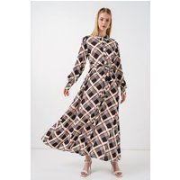 Kariertes Hemdkleid mit Knopfleiste