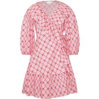 Wickelminikleid mit Rüschen und V-Ausschnitt