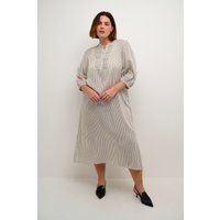Gestreiftes Midikleid mit Rüschen