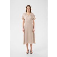 Fließendes V-Neck-Midikleid mit Spitze