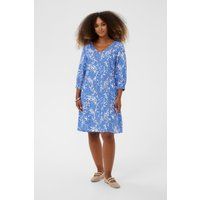 Lockeres V-Ausschnitt Kleid mit Blumenmuster
