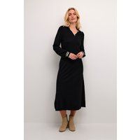 Strick-Midikleid mit Polokragen