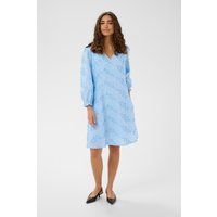 A-Linien-Kleid mit Stickerei und V-Ausschnitt
