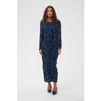 Gerafftes Mesh-Midikleid mit Blumenmuster