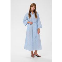 Gestreiftes Maxi-Hemdblusenkleid in Relaxed Fit