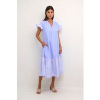Gestreiftes Midikleid mit Volants