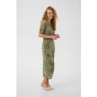 Raffiniertes Mesh-Midikleid mit Blumenmuster