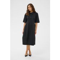 Locker geschnittenes Kurzarm-Midi-Hemdblusenkleid