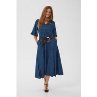 Feminines A-Linien Jeans-Midikleid
