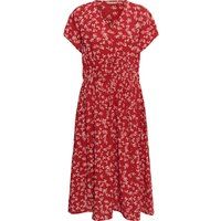 Fließendes Midi-Kleid mit V-Ausschnitt