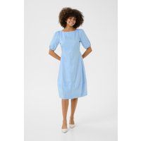 Midi-Baumwollkleid mit Puffärmeln