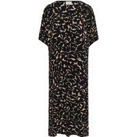 Midikleid mit abstraktem Muster und Knopfleiste
