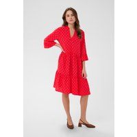 Gestuftes Midikleid mit geometrischem Muster