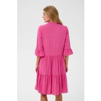 Gestuftes V-Ausschnitt-Kleid mit Volantärmeln