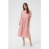 Florales Spitzen-Midikleid im Smock-Stil