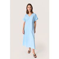 Minimalistisches Midi-Baumwollkleid mit V-Ausschnitt