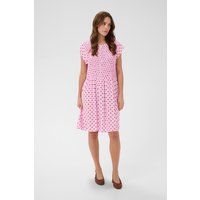Polka-Dot-Minikleid mit Smok-Oberteil